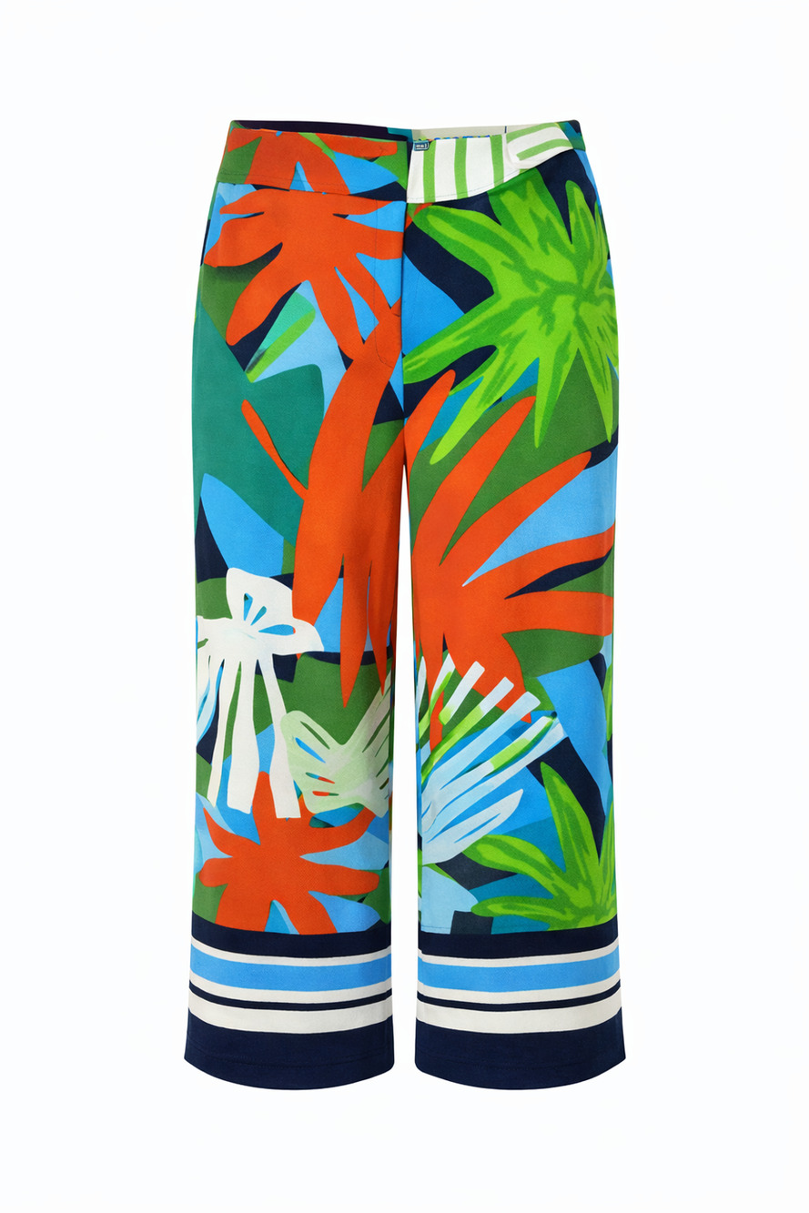 Ann Taylor Factory Tropical Print Cropped Wide Leg Culottes Pants Resort 6